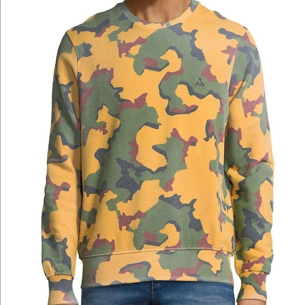 Men's Camouflage Cotton Sweatshirt - Big Camo - Size XL